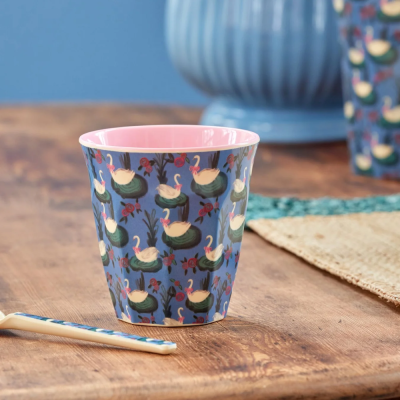 Medium cup - Blue - Swan Lake Print