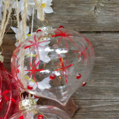 Boule de noël - Boule de Flocon en verre - fleur