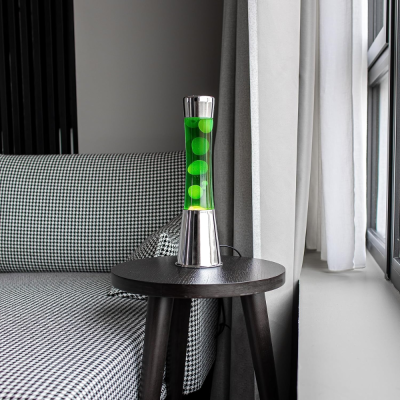 Lampe à lave - Chrome / Jaune / Vert