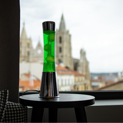 Lava lamp - Chrome / Yellow / Green