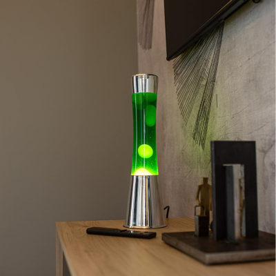 Lampe à lave - Chrome / Jaune / Vert