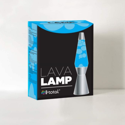 Lampe à lave - Argent - Blanc cire bleu