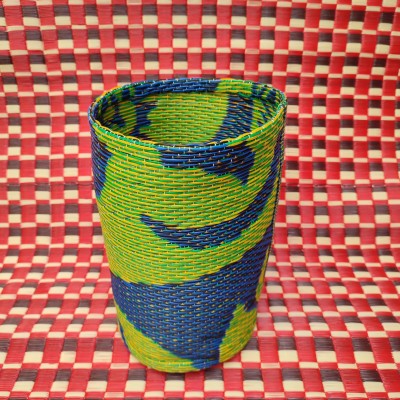 Treated basket - Size S - Green and Blue