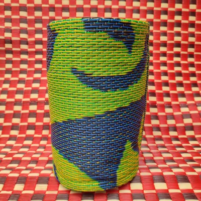 Treated basket - Size S - Green and Blue