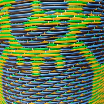 Treated basket - Size S - Green and Blue