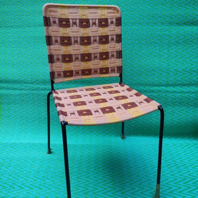 Chaise droite - Marron/Jaune Carreaux 2