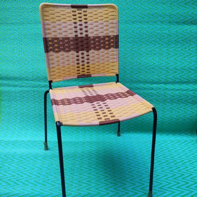 Chaise droite - Marron/Jaune Tracés horizontales