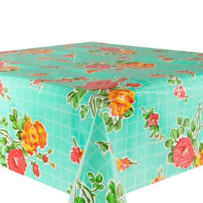 Toile cirée L120 au décimètre - Rosedal / Turquoise