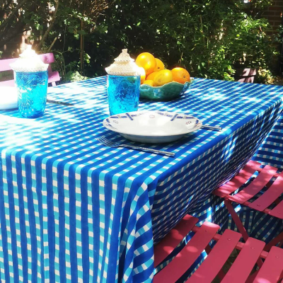 Nappe 180 x 150 cm - Carreaux Bleu