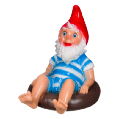 Garden gnome on his buoy