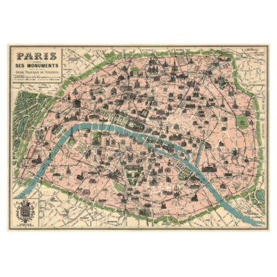 Puzzle - 1000 piezas Plan de París 50 x 70 cm