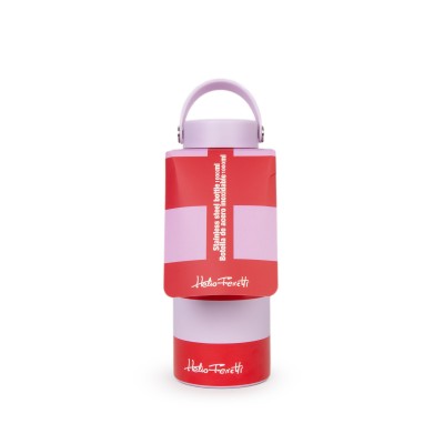 Isothermal bottle (1L) - pink striped