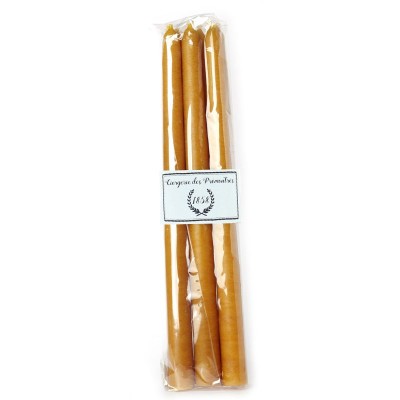 Pack de 6 velas cónicas 20 cm - Miel