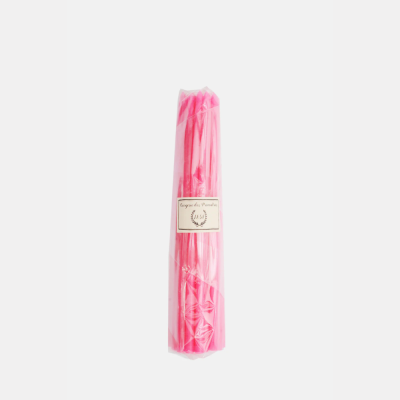 Pack de 6 bougies coniques 20 cm - Rose fluo