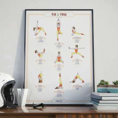 Affiches - Vin et Yoga - Femme