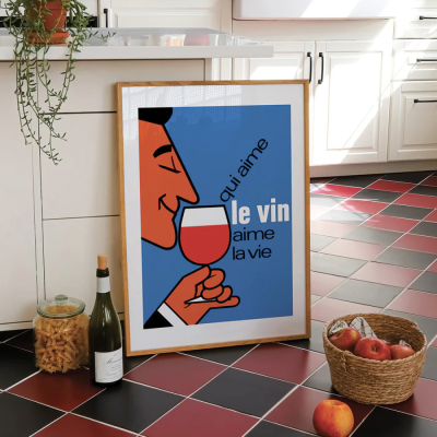 Poster - Who loves wine, loves life