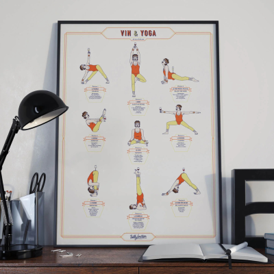 Affiche - Vin et Yoga - Homme