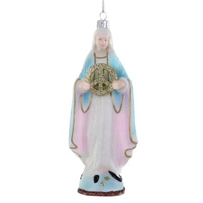 Bola de Navidad - Virgen con signo de paz