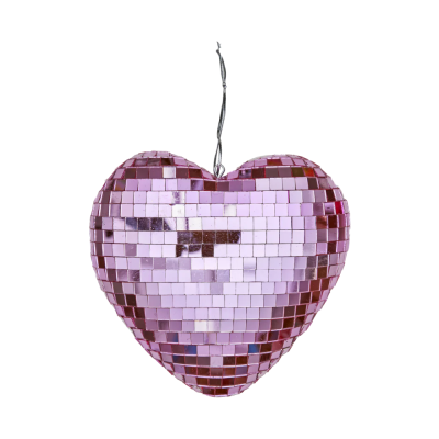 Disco Heart Shape Ball - Pink