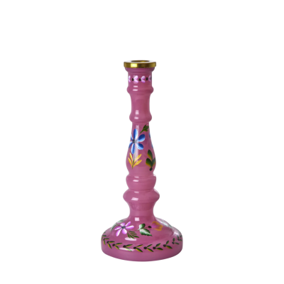 Glass candlestick - Pink