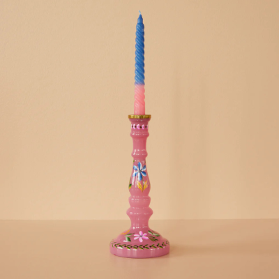 Glass candlestick - Pink