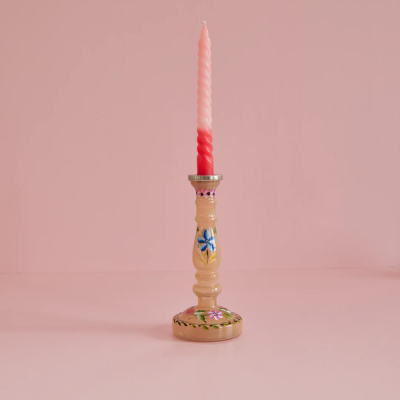 Glass candlestick - Yellow