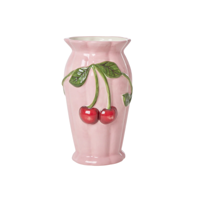 Ceramic vase - cherry - pink