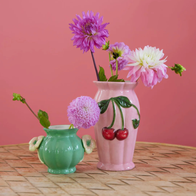 Ceramic vase - cherry - pink