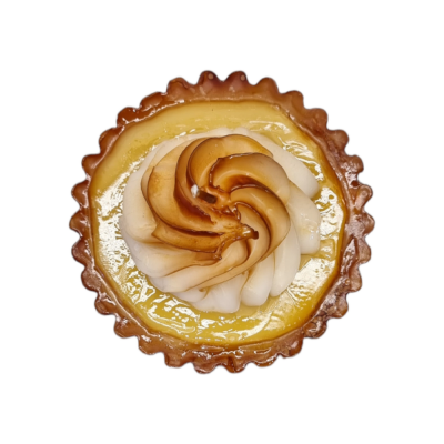 Bougie en forme de tartelette au citron meringuée