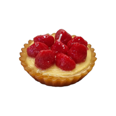 Bougie en forme de tartelette aux fraises