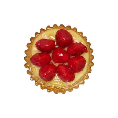 Bougie en forme de tartelette aux fraises