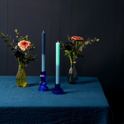 Geometric candlestick - Small - Cobalt