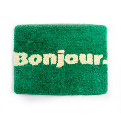 Tapis de bain "Bonjour" - Vert