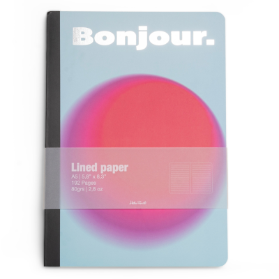 Carnet A5 - Bonjour - Bleu clair