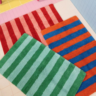 Tapis de bain - Rose et Rouge