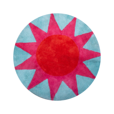 Bath mat - Round - Blue and Pink