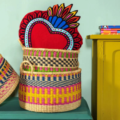 Panier Ghanéen - Jaune - Grand