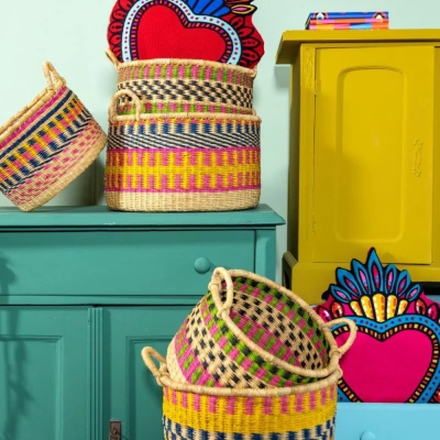 Panier Ghanéen - Jaune - Grand