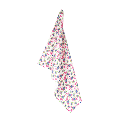 Torchon - Fleurs roses