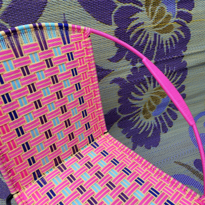 Chaise Ronde - Rose et Bleu - Rayures