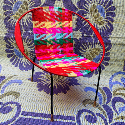 Chaise Ronde Basse - Rouge, Rose, Jaune, Bleu et Vert - Motifs (copie)