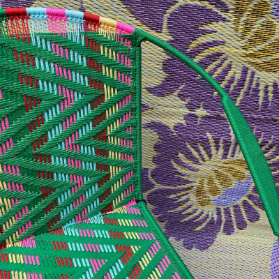 Chaise Ronde Basse - Vert et Rose