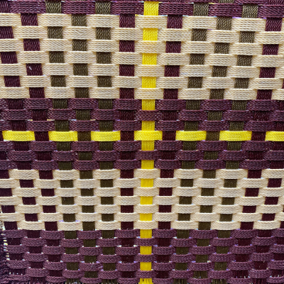 Chaise Ronde Basse - Brune et Jaune