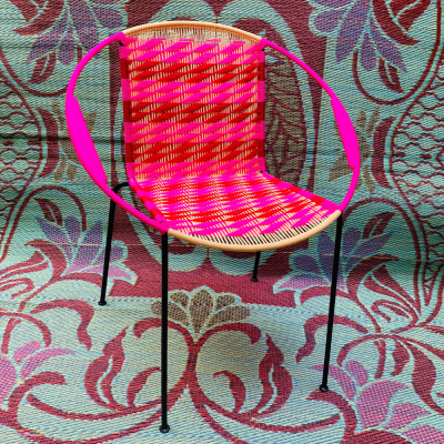 High Round Chair - Rose and Red