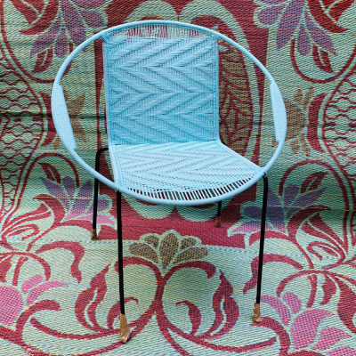 Chaise Ronde Haute - Bleu clair uni