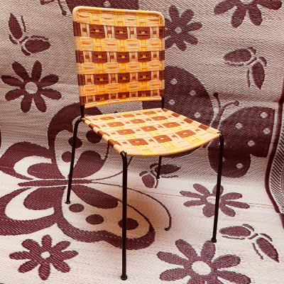 Silla derecha - Beige, Marrón y Amarillo