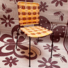 Silla derecha - Beige, Marrón y Amarillo
