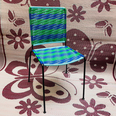 Chaise droite - Vert et Bleu