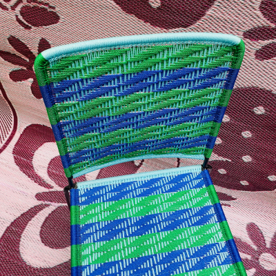 Chaise droite - Vert et Bleu