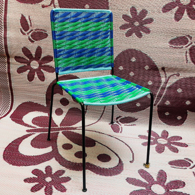 Chaise droite - Bleu et Vert